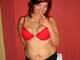 in the red bra